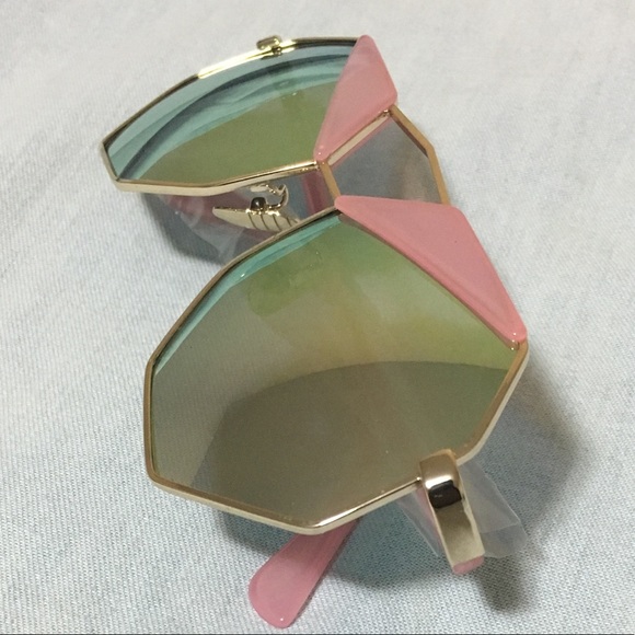 Polygon Fashion Mirrored Sunglasses - Picture 4 of 6